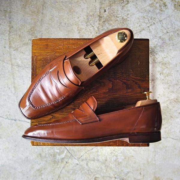 ★ジョンロブ 8.5EE【定価20万円程度★スキンステッチ仕様/ASHLEY/アシュレイ】4596ラスト/コインローファー/JOHN LOBB★b515