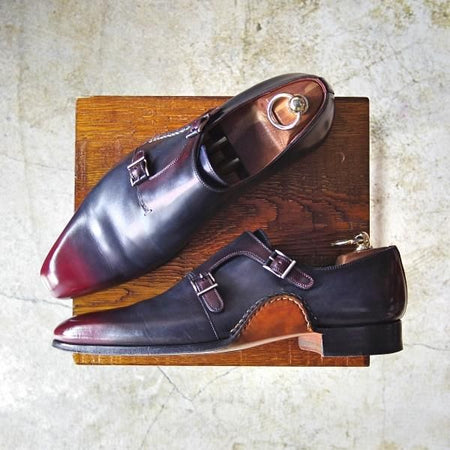 極美品★マグナーニ SIZE 41【定価8万円程度★オパンケ ボロネーゼ製法】ダブルモンク/MAGNANNI★b520