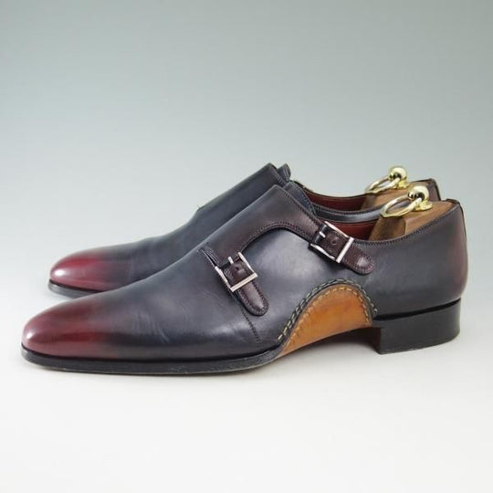 極美品★マグナーニ SIZE 41【定価8万円程度★オパンケ ボロネーゼ製法】ダブルモンク/MAGNANNI★b520