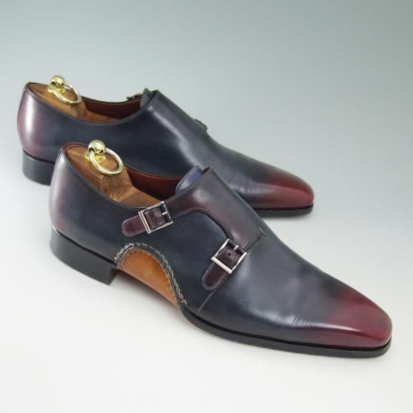 極美品★マグナーニ SIZE 41【定価8万円程度★オパンケ ボロネーゼ製法】ダブルモンク/MAGNANNI★b520