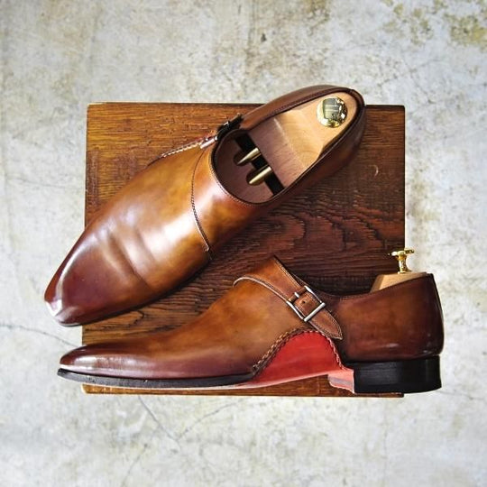 極上★マグナーニ SIZE 41【★オパンケ ボロネーゼ製法】パティーヌ/モンクストラップ/サイドモンク/MAGNANNI★b526