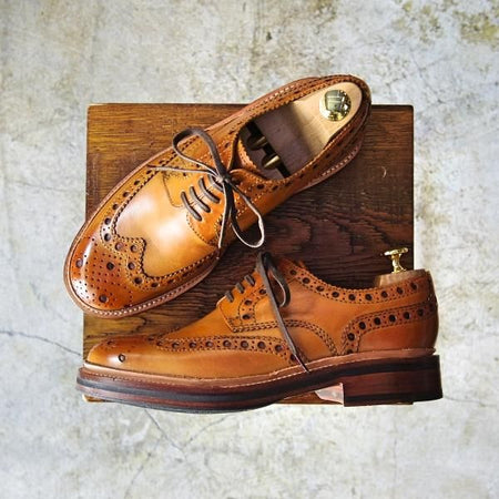 極美品★(英)グレンソン 6G【★フルブローグ/5067】カントリーシューズ/短靴/GRENSON★b527