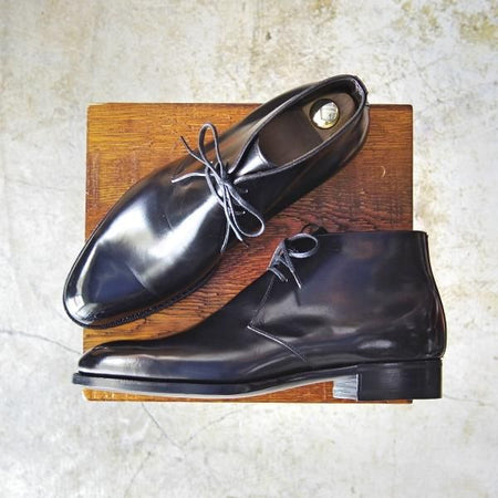 新品★三陽山長 SIZE 7.5/25.5cm【★定価7万円以上】チャッカブーツ/カーフ/SanyoYamacho★b528