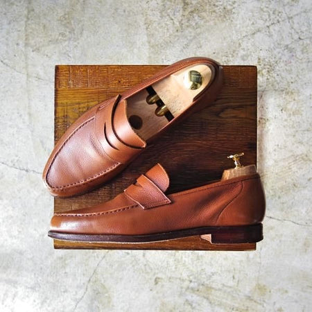 美品★クロケット&ジョーンズ 6E【★ビームス別注/CAMDEN】366ラスト/BEAMS/コインローファー/カムデン/Crockett&Jones★b533
