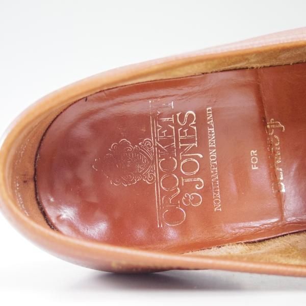 美品★クロケット&ジョーンズ 6E【★ビームス別注/CAMDEN】366ラスト/BEAMS/コインローファー/カムデン/Crockett&Jones★b533