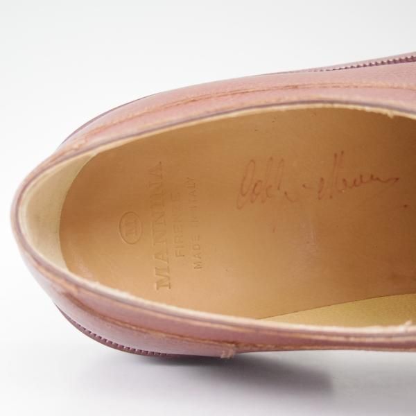 未使用品★(伊)マンニーナ UK6.5程度【★ノルベジェーゼ製法/オーダー品】Uチップ/MANNINA★b555