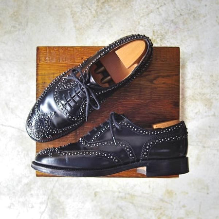 極美品★チャーチ 60F/UK6【★スタッズ仕様/BURWOOD 2S/バーウッド】81ラスト/5都市ロゴ/フルブローグ/Church's★b556