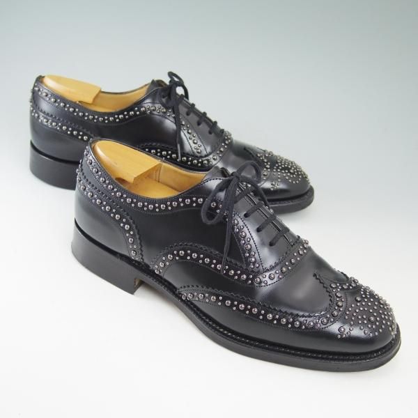 極美品★チャーチ 60F/UK6【★スタッズ仕様/BURWOOD 2S/バーウッド】81ラスト/5都市ロゴ/フルブローグ/Church's★b556