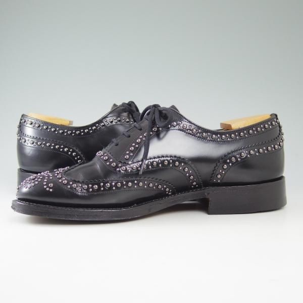 極美品★チャーチ 60F/UK6【★スタッズ仕様/BURWOOD 2S/バーウッド】81ラスト/5都市ロゴ/フルブローグ/Church's★b556