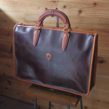 美品★フェリージ/9841【★高額!!レザー ブリーフケース】リザード型押し/メンズ ビジネス バッグ/Felisi★N4927
