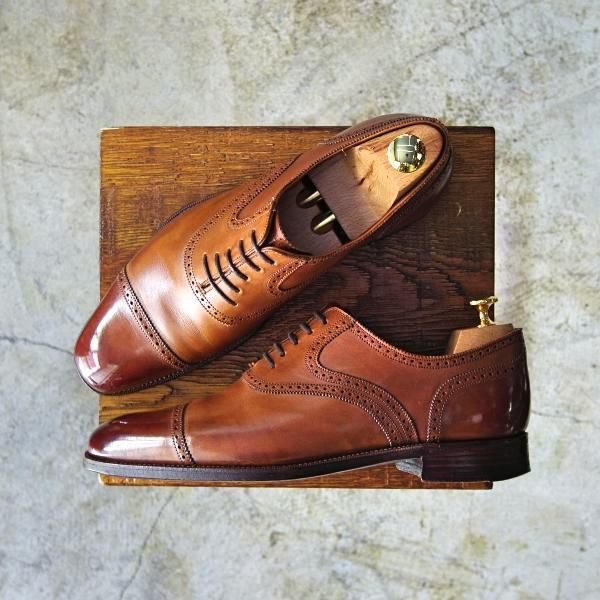 極上★(英)グレンソン 7.5D【★最上級!!マスターピース】96ラスト/サドルシューズ/クォーターブローグ/GRENSON★b561