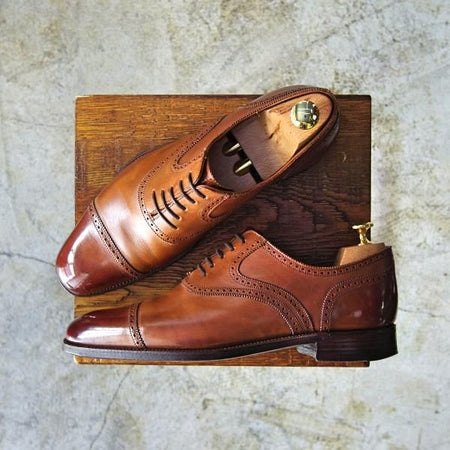 極上★(英)グレンソン 7.5D【★最上級!!マスターピース】96ラスト/サドルシューズ/クォーターブローグ/GRENSON★b561