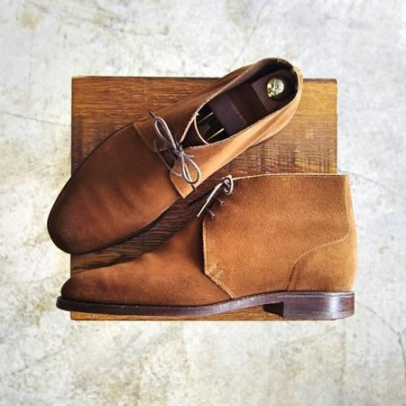 極上★クロケット&ジョーンズ 7.5E【★(英)ニュー&リングウッド別注/New&Lingwood】スエード/チャッカブーツ/Crockett&Jones★b580