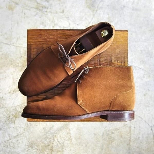 極上★クロケット&ジョーンズ 7.5E【★(英)ニュー&リングウッド別注/New&Lingwood】スエード/チャッカブーツ/Crockett&Jones★b580