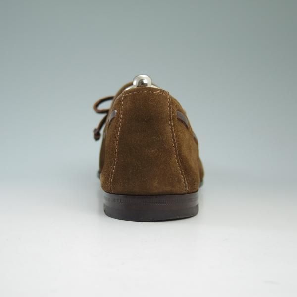 極美品★サントーニ SIZE 6.5【★ビームス/BEAMS別注】リボン ローファー/スエード/Santoni★b584