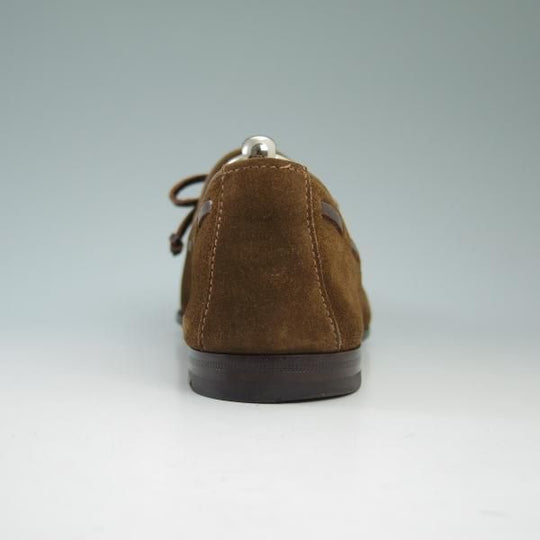 極美品★サントーニ SIZE 6.5【★ビームス/BEAMS別注】リボン ローファー/スエード/Santoni★b584