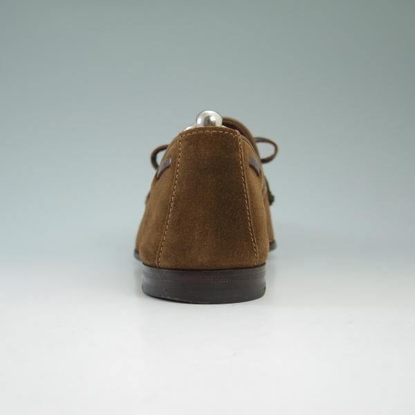 極美品★サントーニ SIZE 6.5【★ビームス/BEAMS別注】リボン ローファー/スエード/Santoni★b584