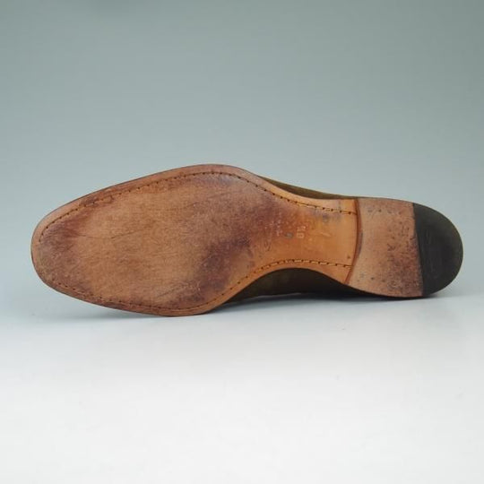 極美品★サントーニ SIZE 6.5【★ビームス/BEAMS別注】リボン ローファー/スエード/Santoni★b584