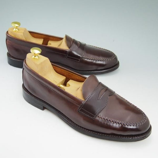 美品★オールデン 9E【★コードバン仕様/BROOKS BROTHERS別注/アンライニング】1331/ブルックスブラザーズ/コインローファー/Alden★b586