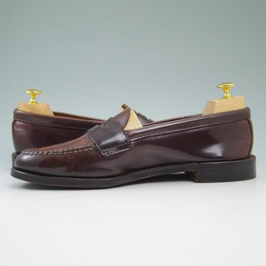 美品★オールデン 9E【★コードバン仕様/BROOKS BROTHERS別注/アンライニング】1331/ブルックスブラザーズ/コインローファー/Alden★b586