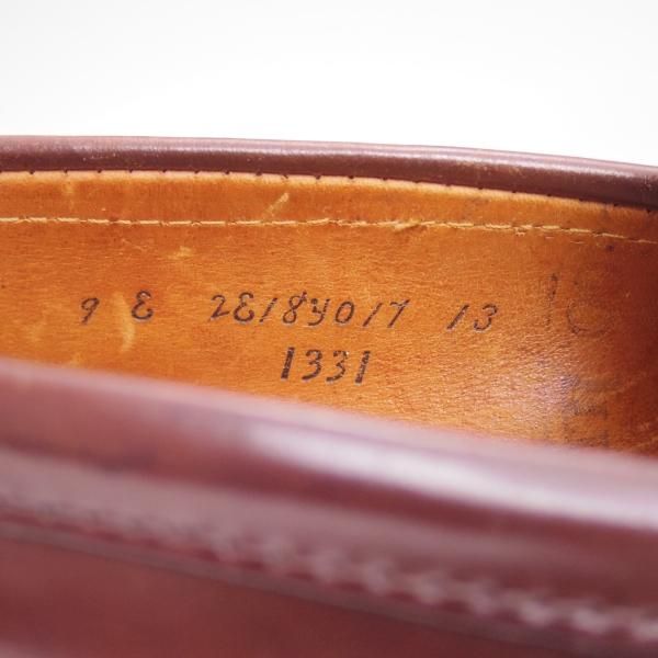 美品★オールデン 9E【★コードバン仕様/BROOKS BROTHERS別注/アンライニング】1331/ブルックスブラザーズ/コインローファー/Alden★b586