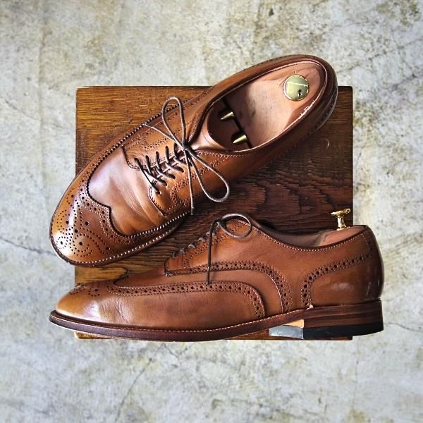 極上★オールデン 9E【★モディファイドラスト/(米)MOULDED SHOE別注/クロムエクセルレザー】54222/フルブローグ/Alden★b587