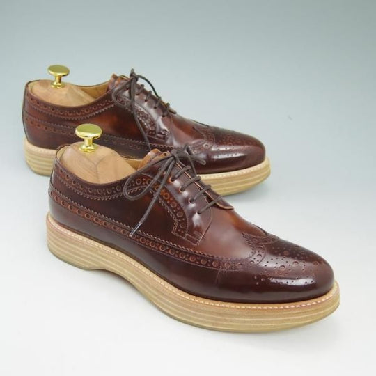 美品★チャーチ(レディース) SIZE 37.5【★オパール/OPAL】ポリッシュドバインダーカーフ/TABAC/ロングウイング/Church's★b591