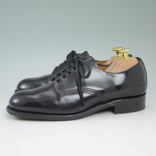 極美品★(英)サンダース(レディース) UK4【★プレーントゥ/1052B】ポリッシュ カーフ/T475/ブラック/SANDERS★b592