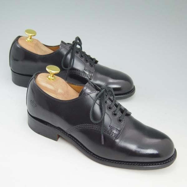 極美品★(英)サンダース(レディース) UK4【★プレーントゥ/1052B】ポリッシュ カーフ/T475/ブラック/SANDERS★b592