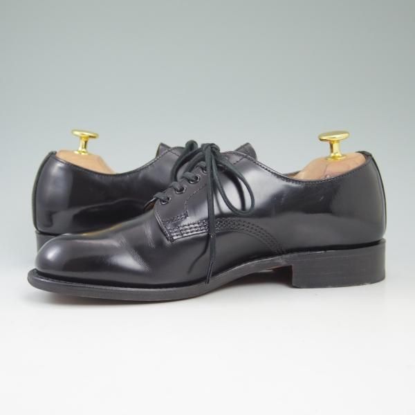 極美品★(英)サンダース(レディース) UK4【★プレーントゥ/1052B】ポリッシュ カーフ/T475/ブラック/SANDERS★b592