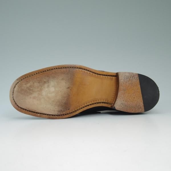 極美品★(英)サンダース(レディース) UK4【★プレーントゥ/1052B】ポリッシュ カーフ/T475/ブラック/SANDERS★b592