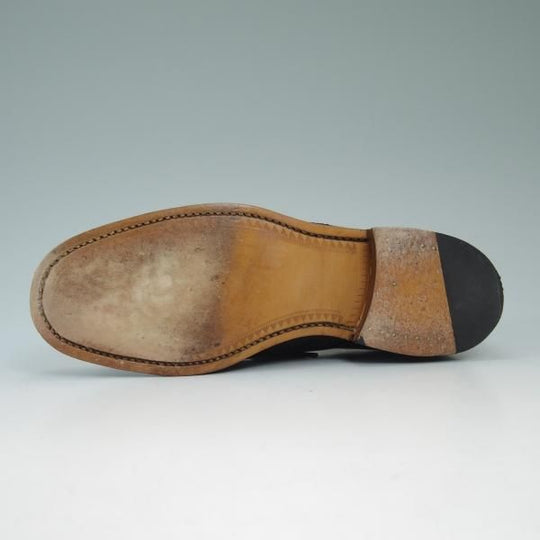 極美品★(英)サンダース(レディース) UK4【★プレーントゥ/1052B】ポリッシュ カーフ/T475/ブラック/SANDERS★b592