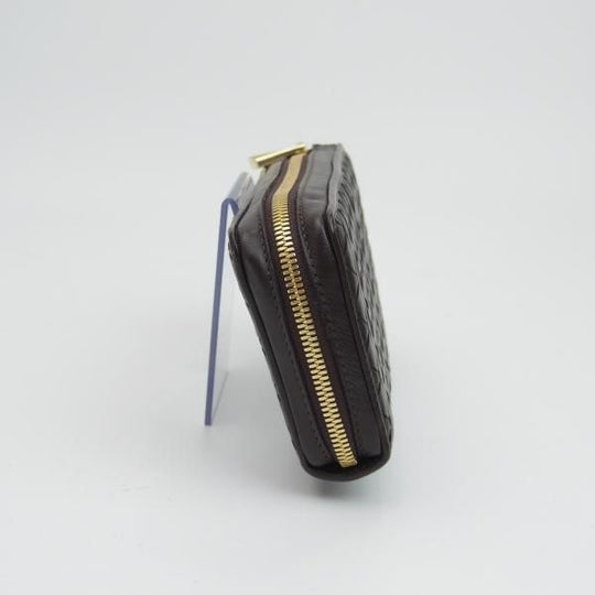 極美品★(伊)SERAPIAN/セラピアン【★長財布/L字 ファスナー】ブラウン/メッシュ/レザー/本革/ウォレット/メンズ レディース兼★b606