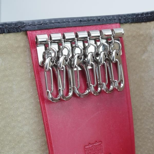 ほぼ新品★ホワイトハウスコックス【★キーケース/黒×赤/ブライドルレザー仕様】レザー/メンズ/Whitehouse Cox★b607