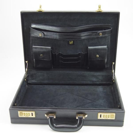 極上★ダンヒル/dunhill【★英国製/MAE IN ENGLAND】アタッシュケース/レザー 黒/メンズ ビジネス バッグ★N4944