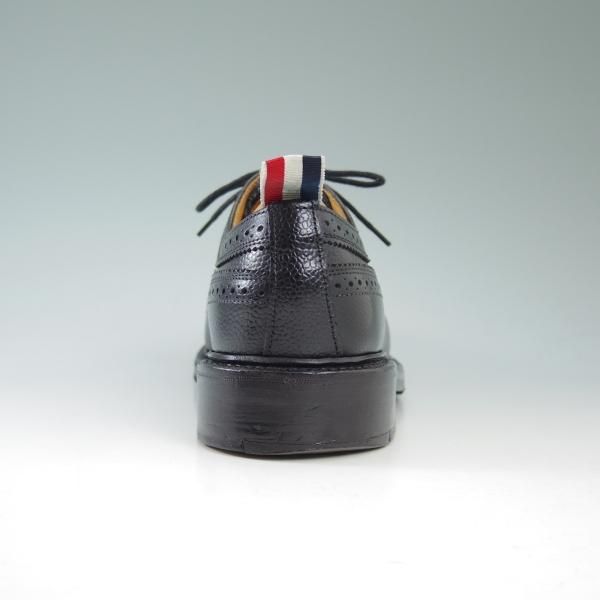 美品★トムブラウン UK6.5/US7.5【★定価13万円(英)サンダース製/THOM BROWNE/ぺブルグレイン】ロングウイングチップ/SANDERS★b609