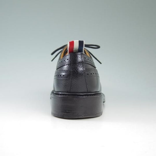 美品★トムブラウン UK6.5/US7.5【★定価13万円(英)サンダース製/THOM BROWNE/ぺブルグレイン】ロングウイングチップ/SANDERS★b609