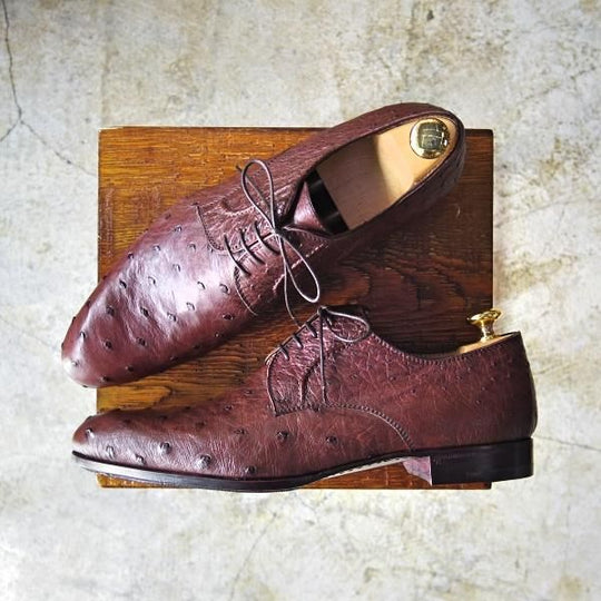 新品★(伊)ボノーラ SIZE 8【★時価40万円程度/オーストリッチ仕様】プレーントゥ/BONORA★b620