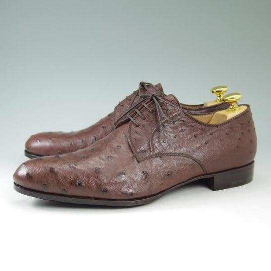 新品★(伊)ボノーラ SIZE 8【★時価40万円程度/オーストリッチ仕様】プレーントゥ/BONORA★b620