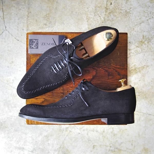 新品★(伊)ゼノビ SIZE 40【★ホールカット/マッケイ製法】チャネル仕上げ/スエード/ZENOBI★b621