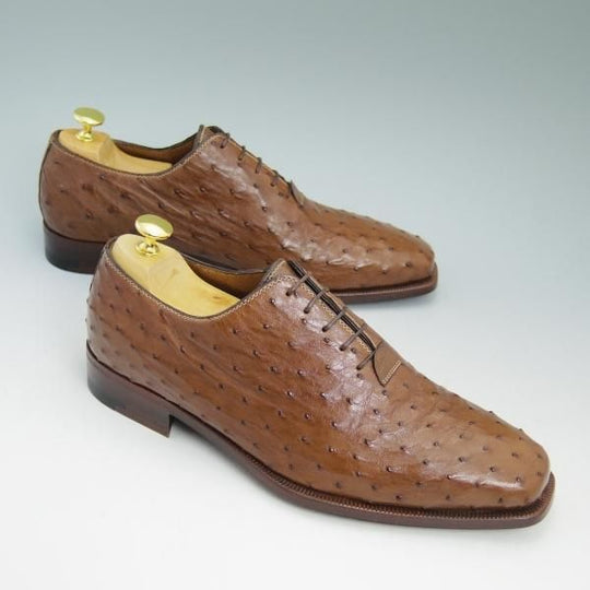 新品★(伊)テストーニ SIZE 6.5【定価38.8万円★オーストリッチ仕様/ブラックラベル】ホールカット/a.testoni★b633