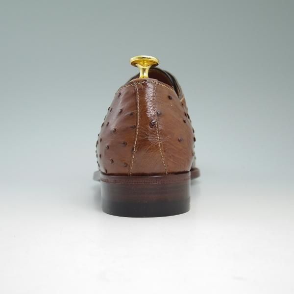 新品★(伊)テストーニ SIZE 6.5【定価38.8万円★オーストリッチ仕様/ブラックラベル】ホールカット/a.testoni★b633