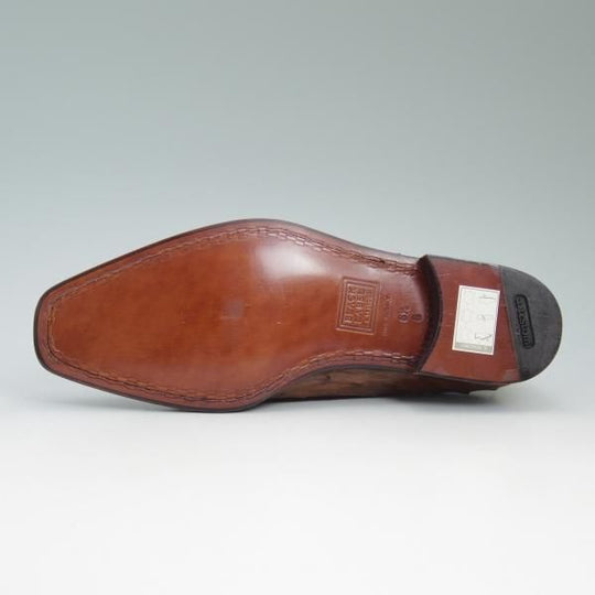 新品★(伊)テストーニ SIZE 6.5【定価38.8万円★オーストリッチ仕様/ブラックラベル】ホールカット/a.testoni★b633