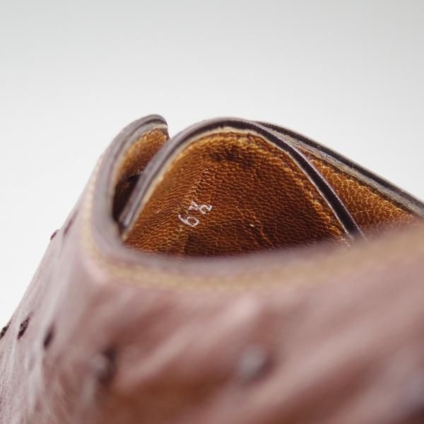 新品★(伊)テストーニ SIZE 6.5【定価38.8万円★オーストリッチ仕様/ブラックラベル】ホールカット/a.testoni★b633