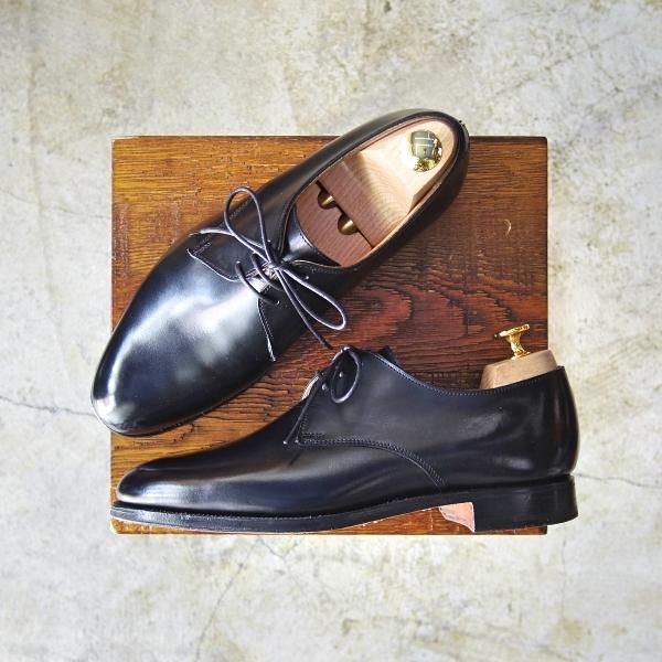 Crockett & Jones プレーントゥ ガラスレザー 黒 7E 25cm クロケット&ジョーンズ プレーントゥ グレインレザー 7E 25.5cm