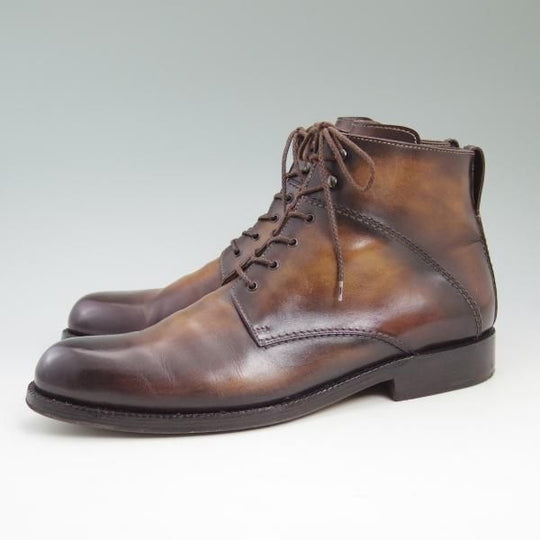 美品★ベルルッティ SIZE 10【★グッドイヤーウェルテッド製法/パティーヌ】プレーントゥ/ブーツ/ヴェネチアレザー/カーフ/Berluti★b645