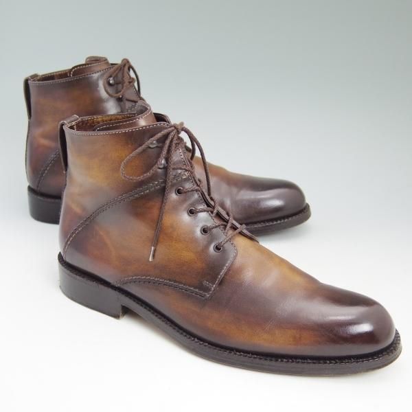美品★ベルルッティ SIZE 10【★グッドイヤーウェルテッド製法/パティーヌ】プレーントゥ/ブーツ/ヴェネチアレザー/カーフ/Berluti★b645