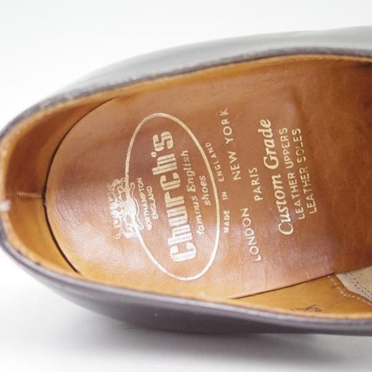 ★チャーチ 65F/UK6.5【旧★チャーチ/3都市ロゴ/ブックバインダーカーフ】84ラスト/Barcroft/パンチドキャップトゥ/Church's★b656