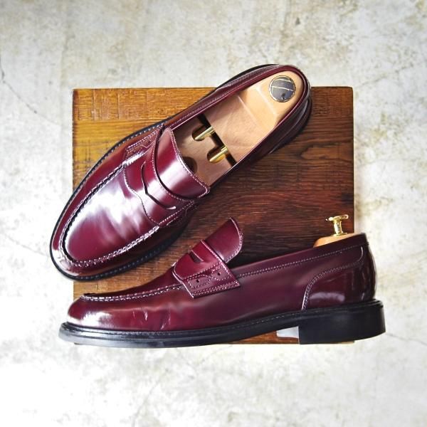 極美品★ヤンコ SIZE 7【★馬革/ホースレザー仕様】バーガンディー/OSLO/コインローファー/24800/939/83301011/HORSE/YANKO★b673