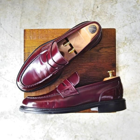 極美品★ヤンコ SIZE 7【★馬革/ホースレザー仕様】バーガンディー/OSLO/コインローファー/24800/939/83301011/HORSE/YANKO★b673